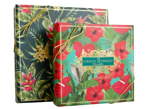 The Green Monkey Chocolatier pattern chocolate boxes