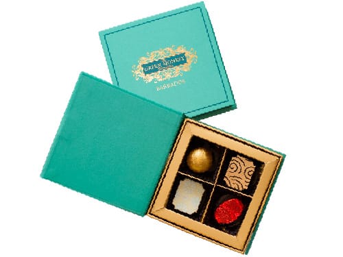 The Green Monkey Chocolatier's storybook chocolate box for four chocolates