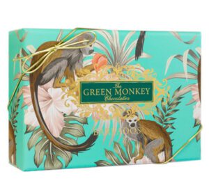 Monkey Macaron box for The Green Monkey Chocolatier