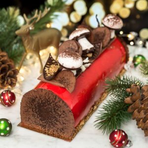 Caramel Cheesecake Yule log by The Green Monkey Chocolatier