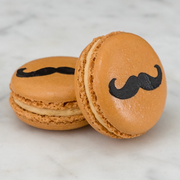 Salted Caramel Moustache Macaron